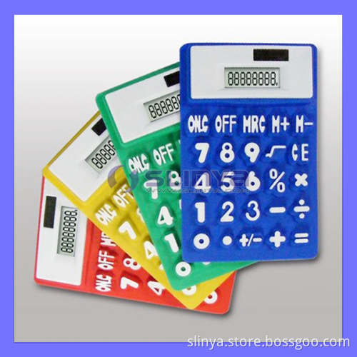 Multi Color 8 Digit Solar Power Silicon Rubber Jelly Calculator Promotion Gift (SL-380)